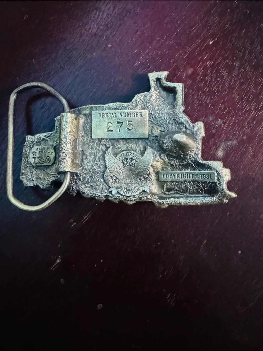 Vintage Train Locomotive Belt Buckle 1981 Great American Buckle Co USA